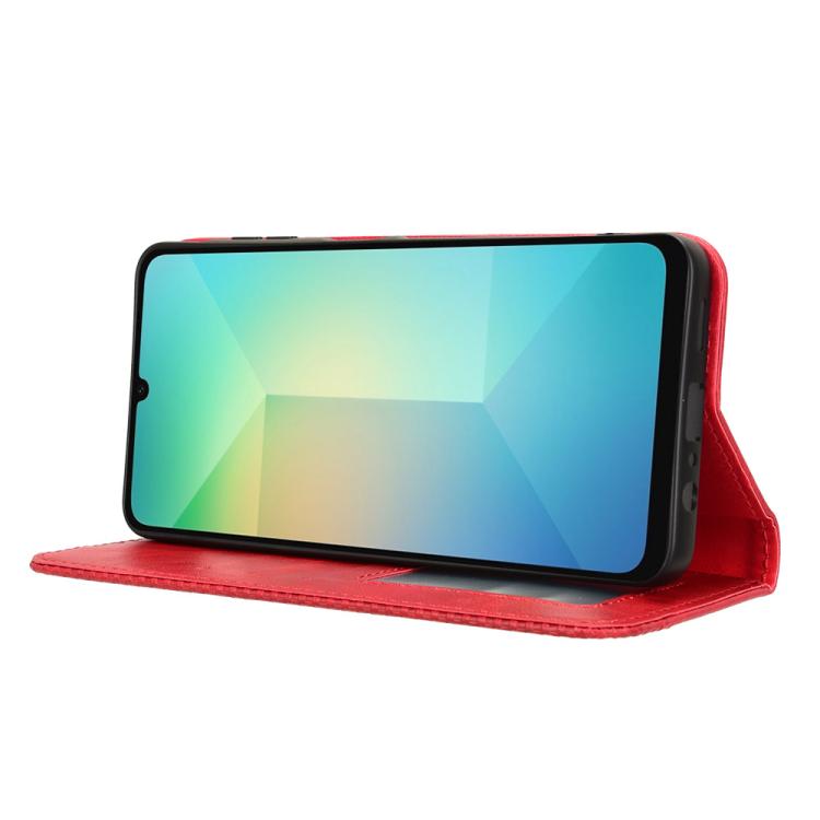 For Samsung Galaxy A06 5G Magnetic Buckle Retro Texture Leather Phone Case