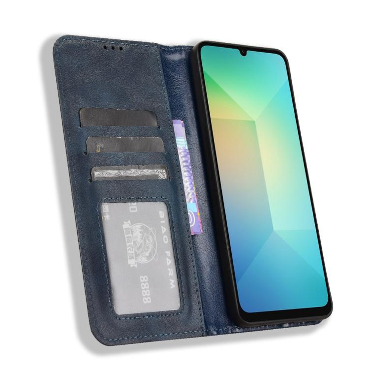 For Samsung Galaxy A06 5G Magnetic Buckle Retro Texture Leather Phone Case