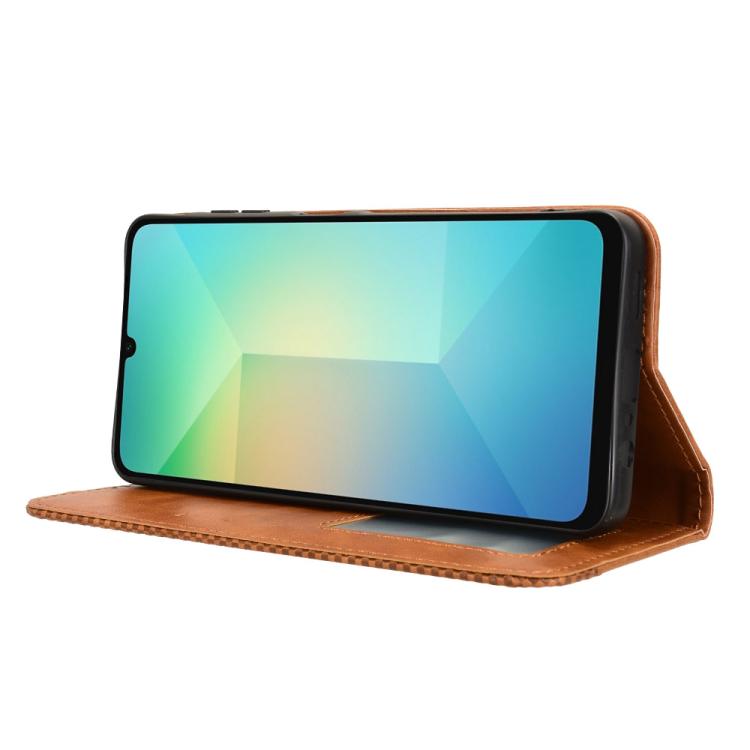 For Samsung Galaxy A06 5G Magnetic Buckle Retro Texture Leather Phone Case