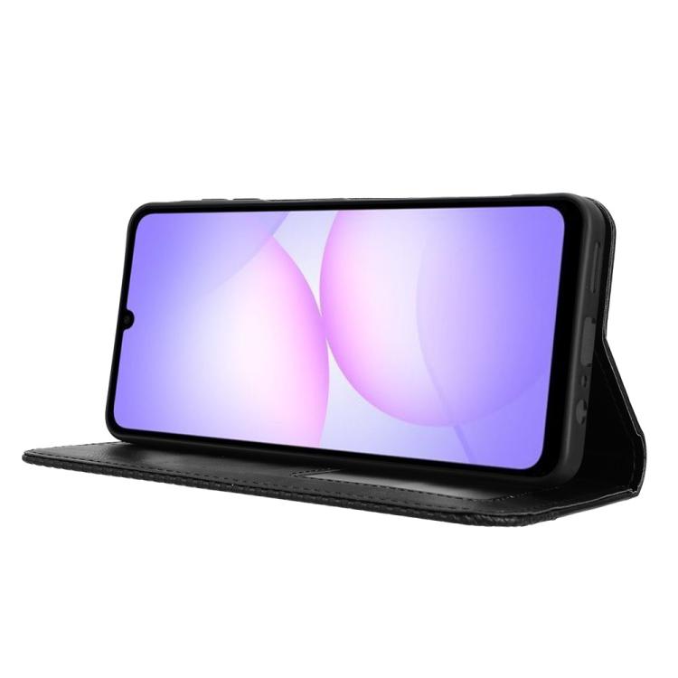 For Samsung Galaxy A07 4G Magnetic Buckle Retro Texture Leather Phone Case