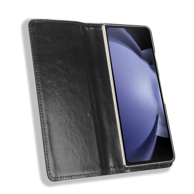 For Samsung Galaxy Z Fold6 Magnetic Buckle Retro Texture Leather Phone Case