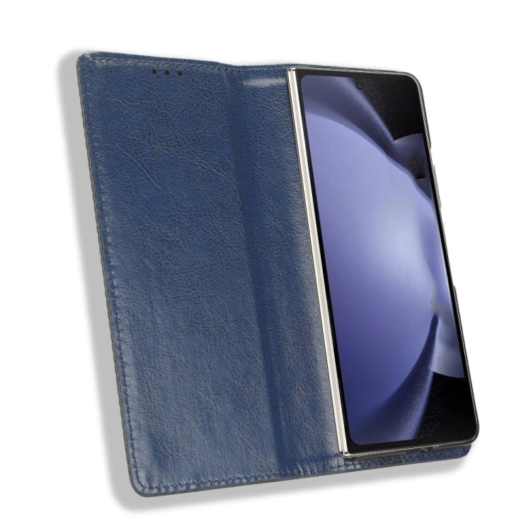 For Samsung Galaxy Z Fold6 Magnetic Buckle Retro Texture Leather Phone Case
