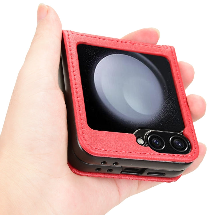For Samsung Galaxy Z Flip7 FE / Z Flip6 Magnetic Buckle Retro Texture Leather Phone Case