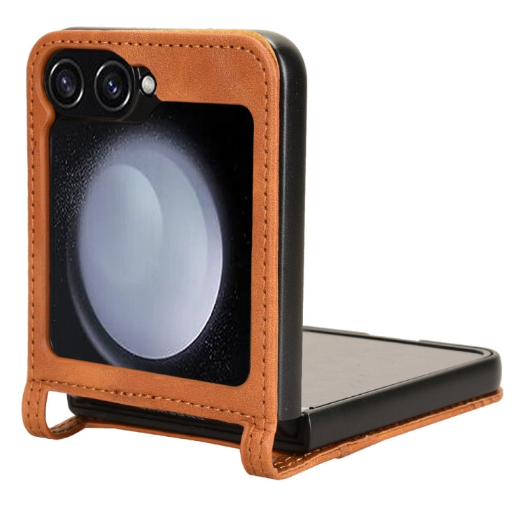 For Samsung Galaxy Z Flip7 FE / Z Flip6 Magnetic Buckle Retro Texture Leather Phone Case