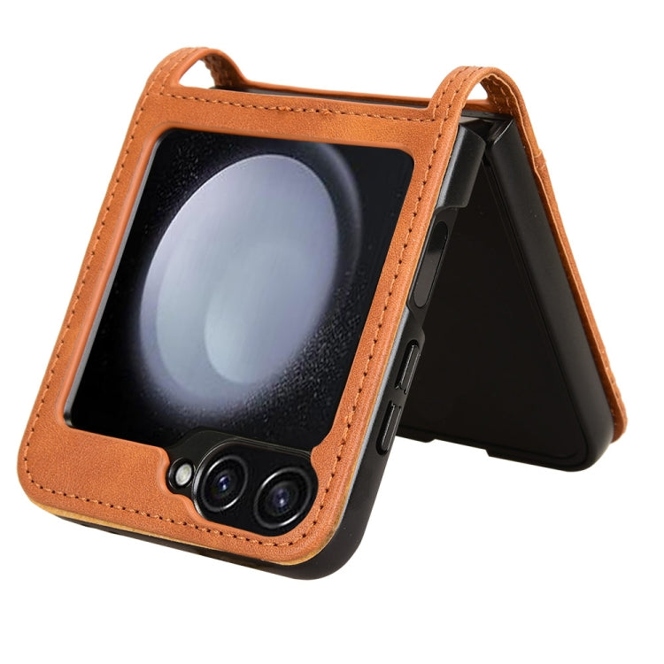 For Samsung Galaxy Z Flip7 FE / Z Flip6 Magnetic Buckle Retro Texture Leather Phone Case