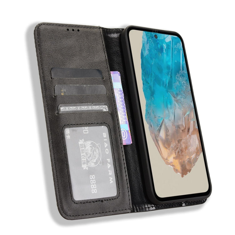 For Samsung Galaxy M35 5G Magnetic Buckle Retro Texture Leather Phone Case
