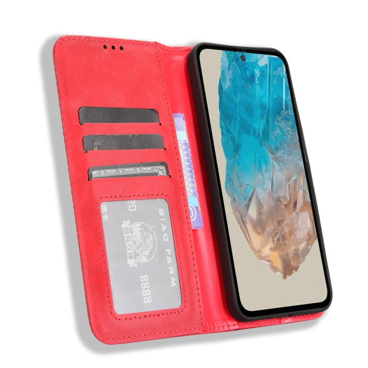 For Samsung Galaxy M35 5G Magnetic Buckle Retro Texture Leather Phone Case