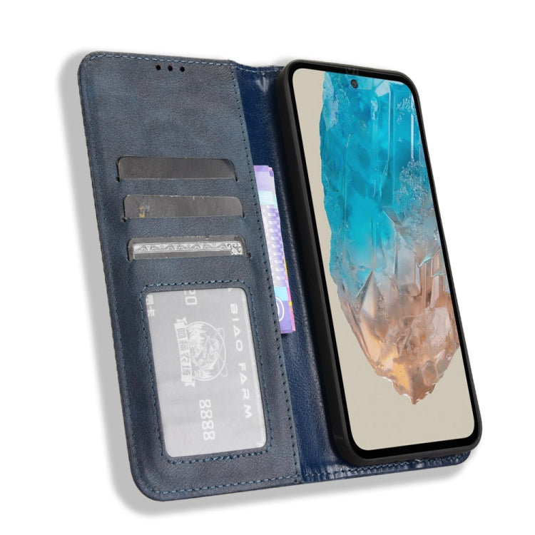 For Samsung Galaxy M35 5G Magnetic Buckle Retro Texture Leather Phone Case