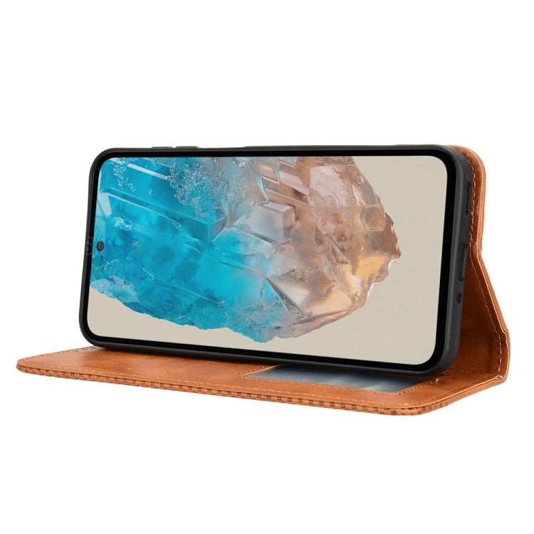 For Samsung Galaxy M35 5G Magnetic Buckle Retro Texture Leather Phone Case