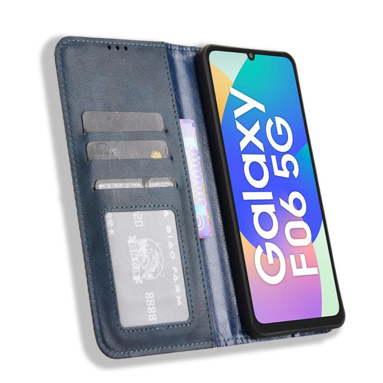 For Samsung Galaxy F06 5G / M06 5G Magnetic Buckle Retro Texture Leather Phone Case