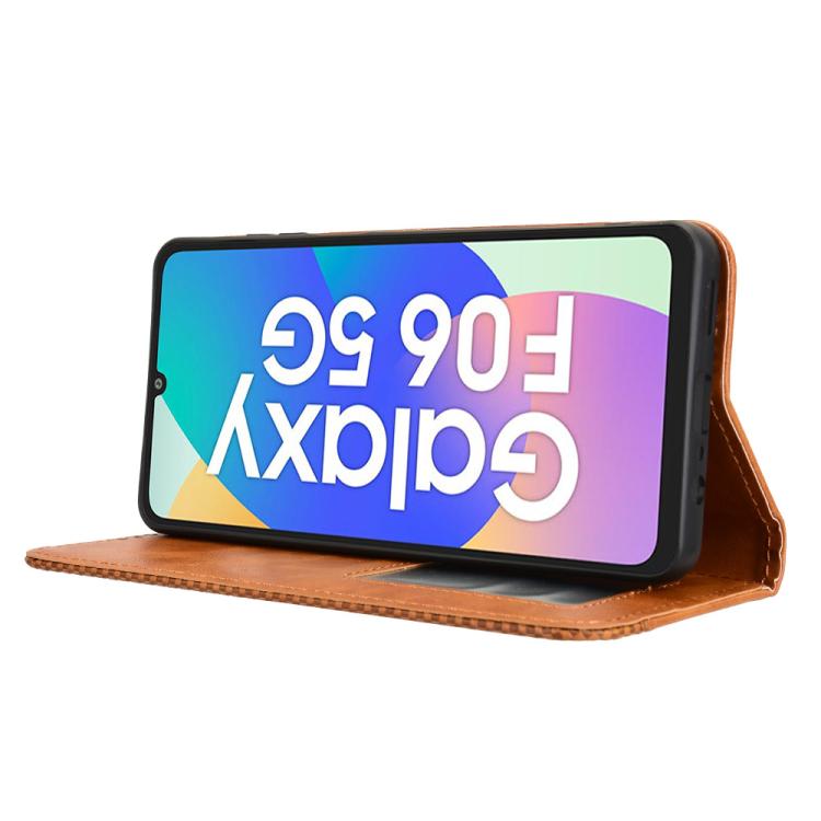 For Samsung Galaxy F06 5G / M06 5G Magnetic Buckle Retro Texture Leather Phone Case
