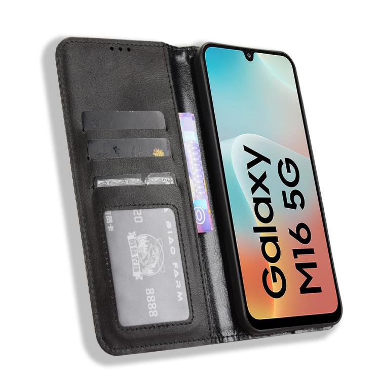 For Samsung Galaxy F16 5G / M16 5G Magnetic Buckle Retro Texture Leather Phone Case