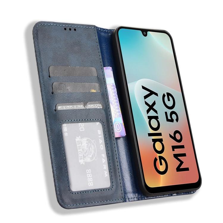 For Samsung Galaxy F16 5G / M16 5G Magnetic Buckle Retro Texture Leather Phone Case