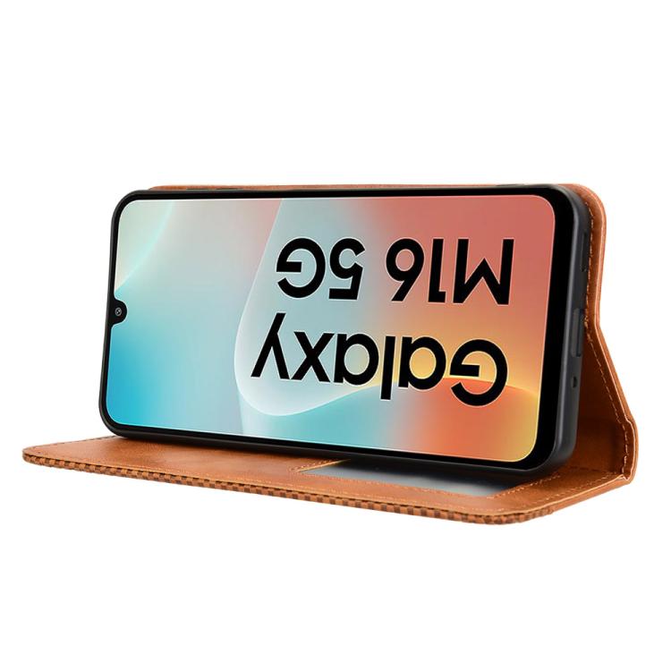 For Samsung Galaxy F16 5G / M16 5G Magnetic Buckle Retro Texture Leather Phone Case