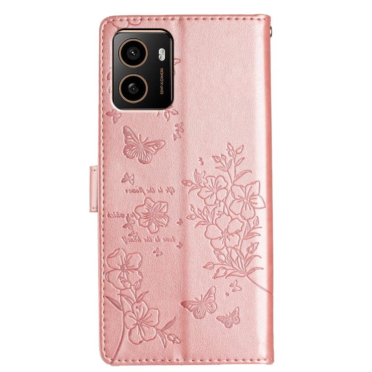 For HMD Pulse+ Butterflies and Flowers Leather Phone Case