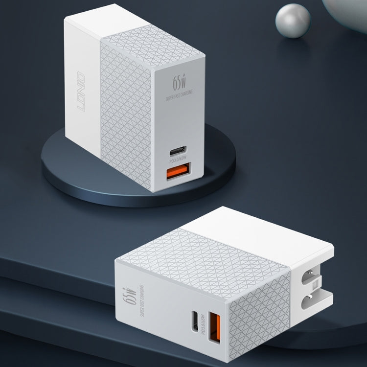 LDNIO A2620C PD3.0 65W USB Power Adapter Travel Charger with Type-C to Type-C Cable, US Plug