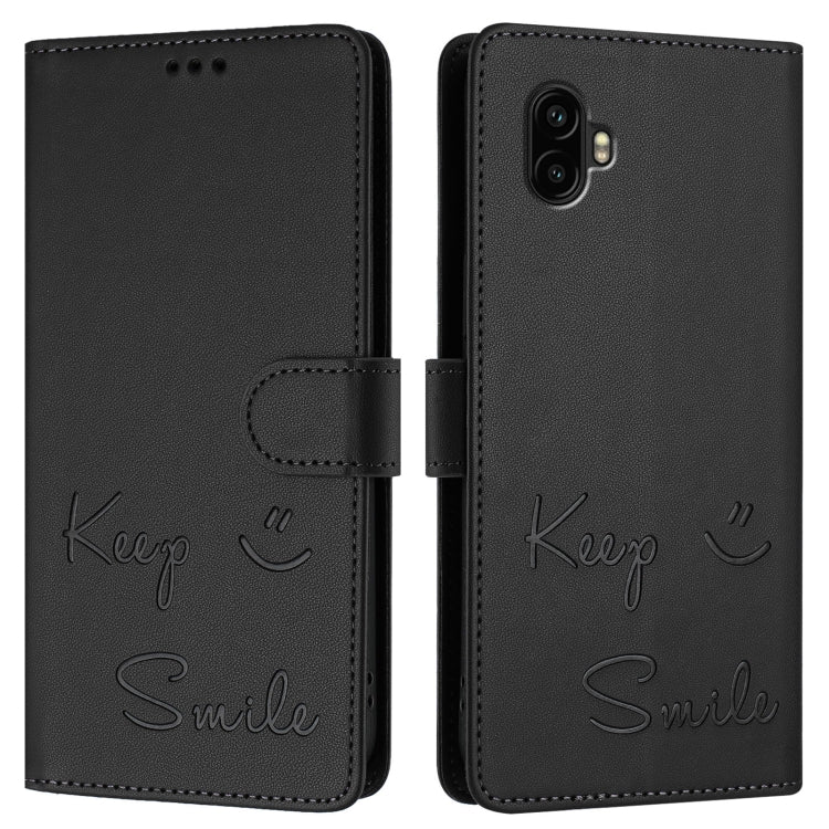 For Samsung Galaxy XCover6 Pro Smile Embossing RFID Leather Phone Case