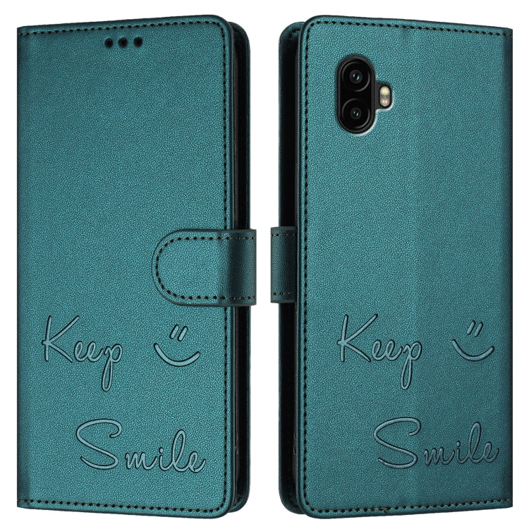 For Samsung Galaxy XCover6 Pro Smile Embossing RFID Leather Phone Case