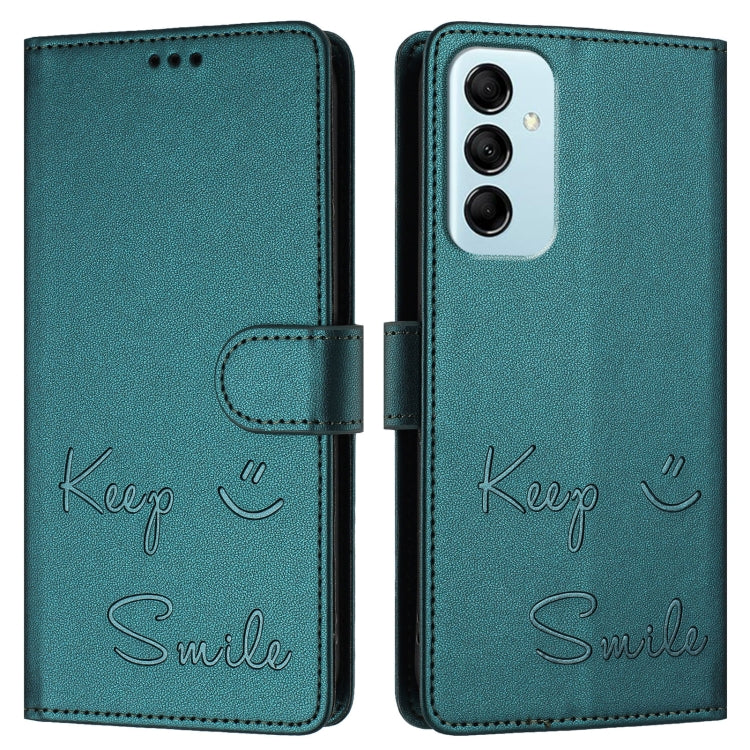 For Samsung Galaxy M14 5G Global Smile Embossing RFID Leather Phone Case