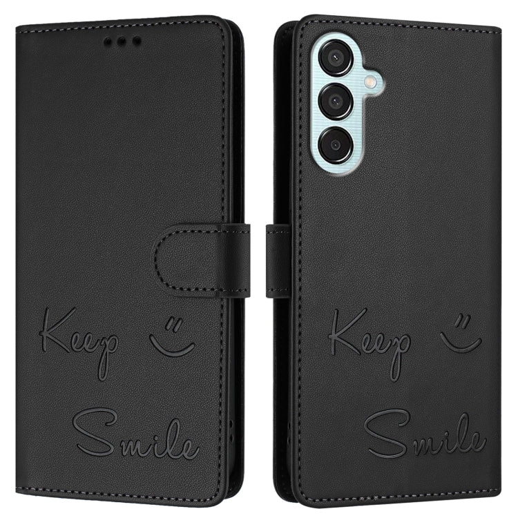 For Samsung Galaxy M15 / F15 5G Global Smile Embossing RFID Leather Phone Case