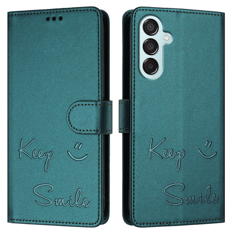 For Samsung Galaxy M15 / F15 5G Global Smile Embossing RFID Leather Phone Case
