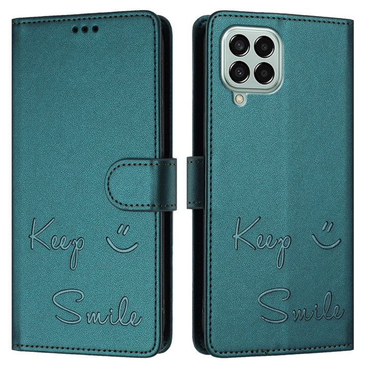For Samsung Galaxy M33 5G Global Smile Embossing RFID Leather Phone Case