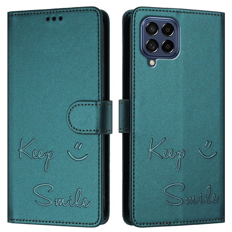 For Samsung Galaxy M53 5G Smile Embossing RFID Leather Phone Case