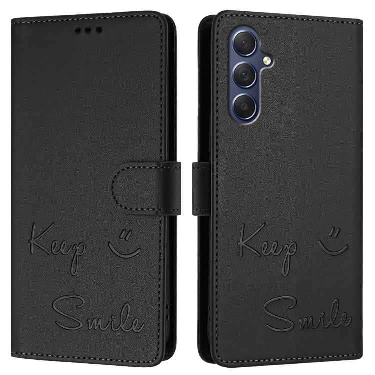 For Samsung Galaxy M54 / F54 5G Smile Embossing RFID Leather Phone Case