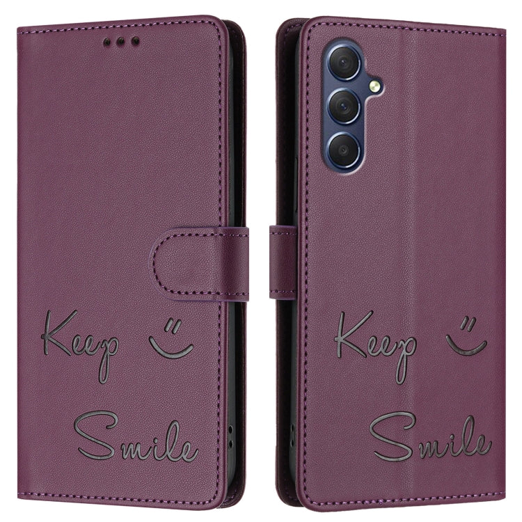 For Samsung Galaxy M54 / F54 5G Smile Embossing RFID Leather Phone Case
