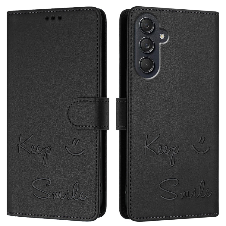 For Samsung Galaxy M55 / C55 5G Smile Embossing RFID Leather Phone Case