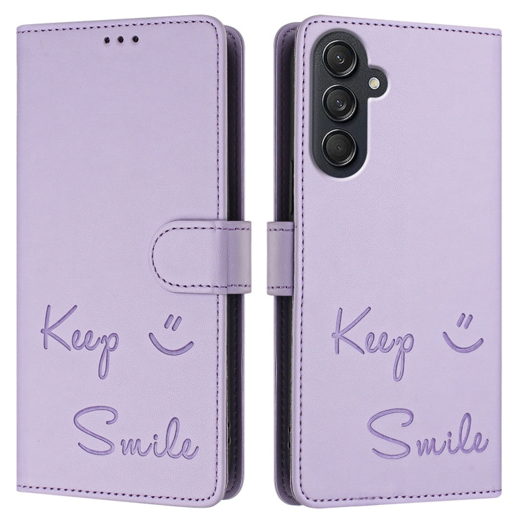 For Samsung Galaxy M55 / C55 5G Smile Embossing RFID Leather Phone Case