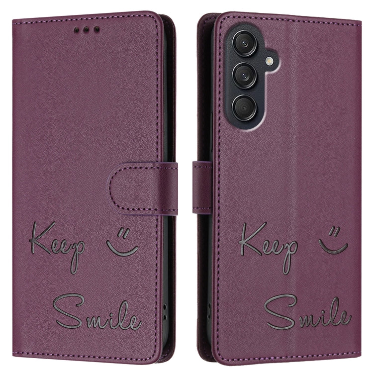 For Samsung Galaxy M55 / C55 5G Smile Embossing RFID Leather Phone Case