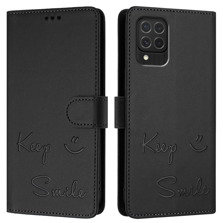 For Samsung Galaxy M62 / F62 4G Smile Embossing RFID Leather Phone Case