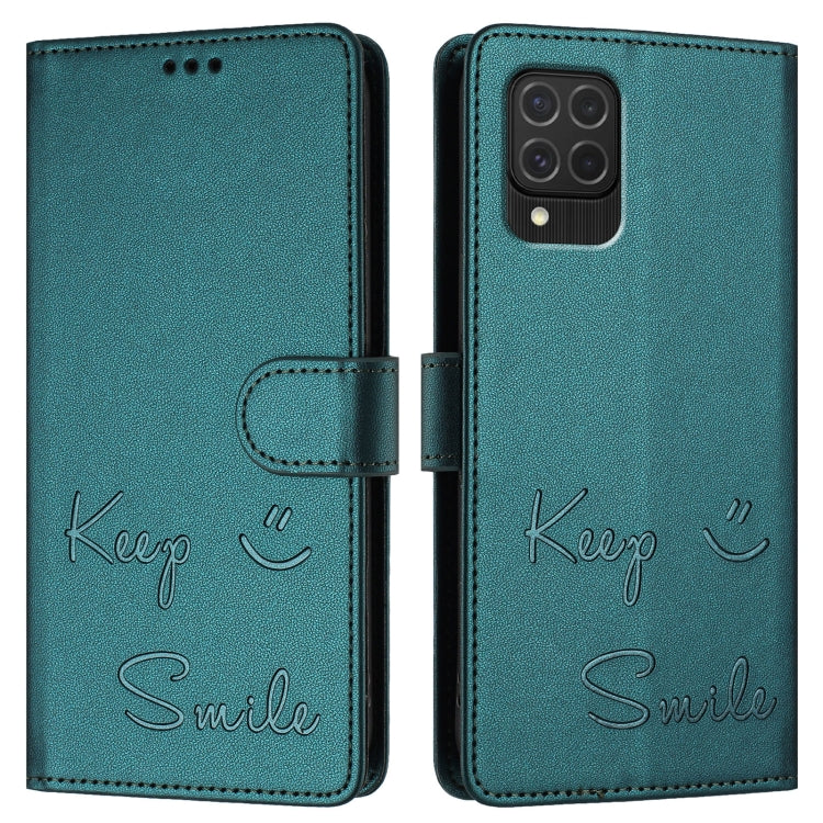 For Samsung Galaxy M62 / F62 4G Smile Embossing RFID Leather Phone Case