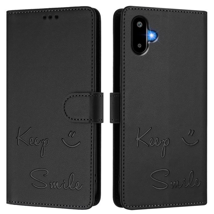 For Samsung Galaxy F06 5G / M06 5G Smile Embossing RFID Leather Phone Case