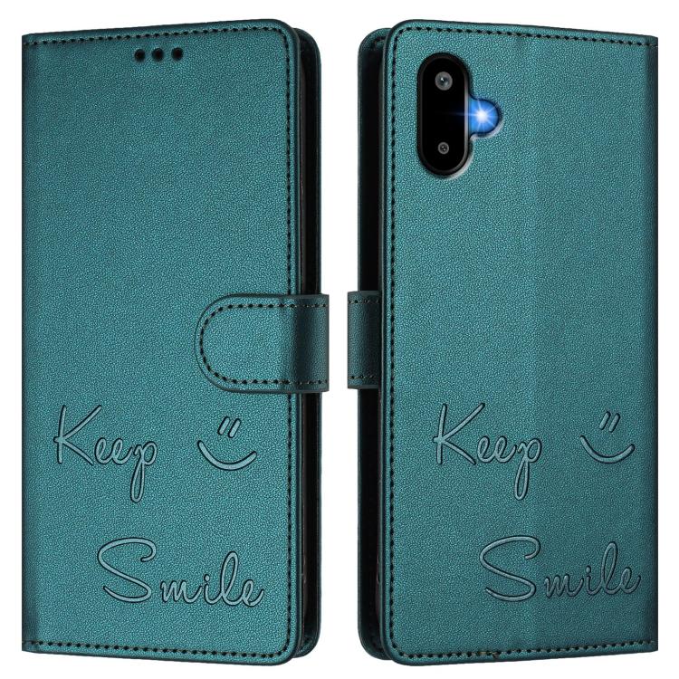 For Samsung Galaxy F06 5G / M06 5G Smile Embossing RFID Leather Phone Case