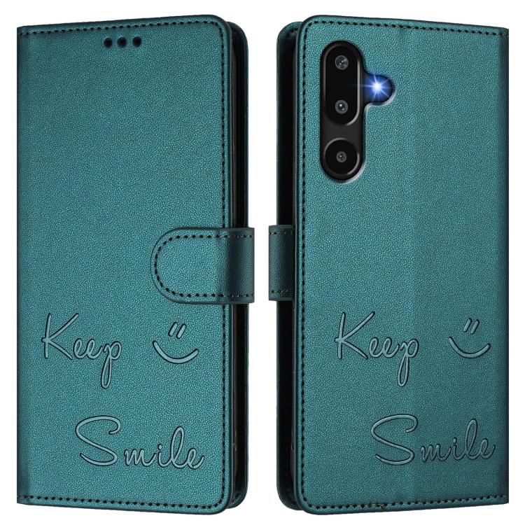For Samsung Galaxy F16 5G / M16 5G Global Smile Embossing RFID Leather Phone Case