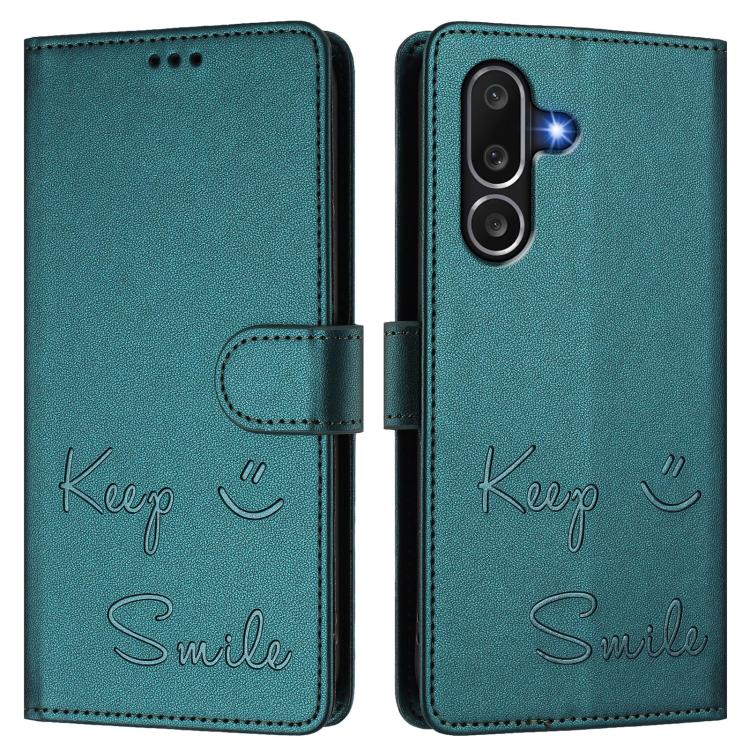For Samsung Galaxy M56 5G Smile Embossing RFID Leather Phone Case