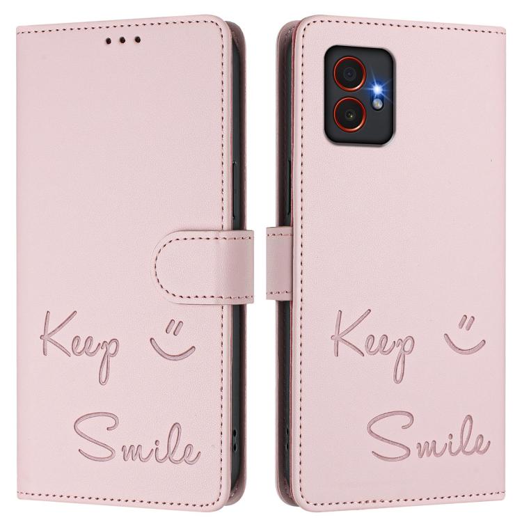 For Samsung Galaxy XCover7 Pro Smile Embossing RFID Leather Phone Case