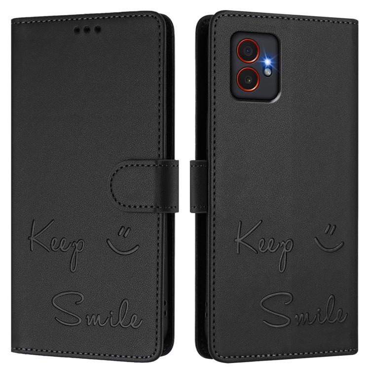 For Samsung Galaxy XCover7 Pro Smile Embossing RFID Leather Phone Case