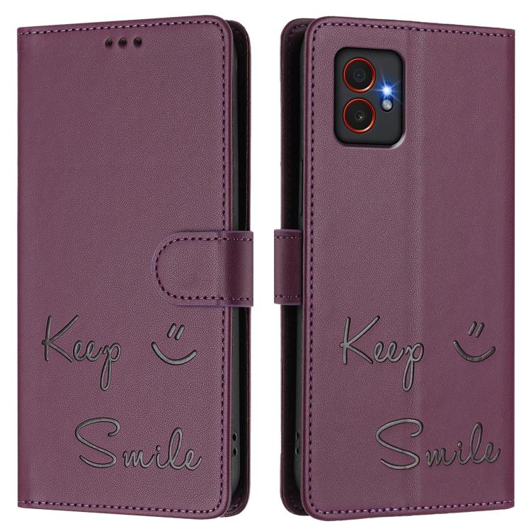 For Samsung Galaxy XCover7 Pro Smile Embossing RFID Leather Phone Case