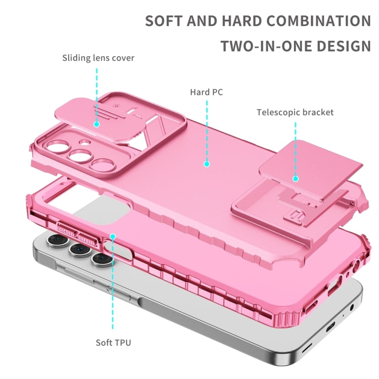 For Samsung Galaxy A35 5G Stereoscopic Holder Sliding Camshield Phone Case