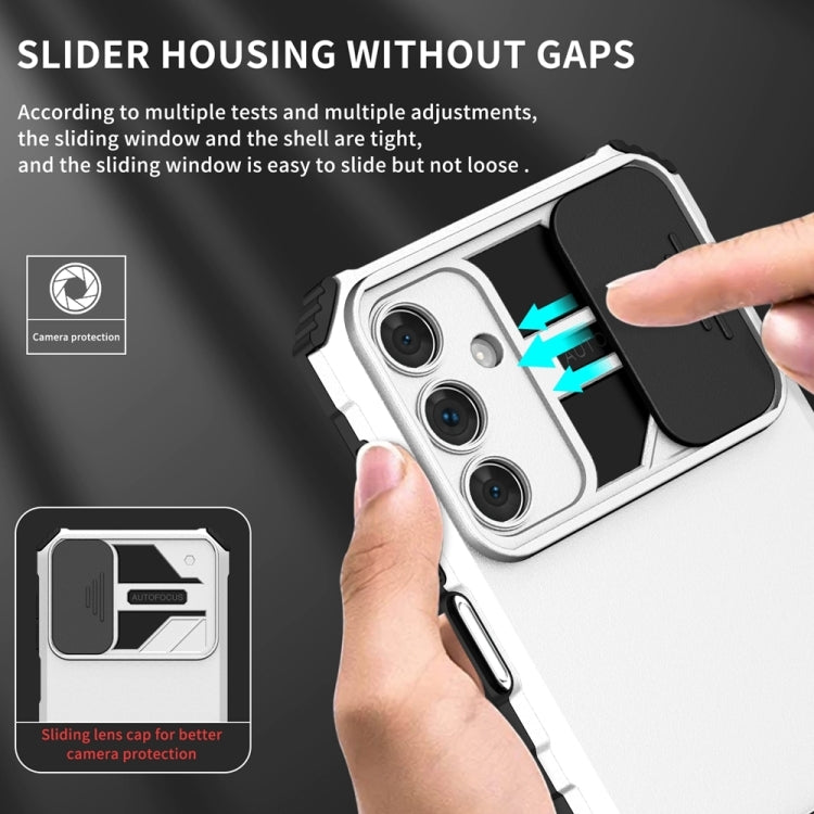 For Samsung Galaxy A55 5G Stereoscopic Holder Sliding Camshield Phone Case