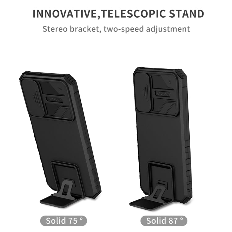 For Samsung Galaxy A55 5G Stereoscopic Holder Sliding Camshield Phone Case