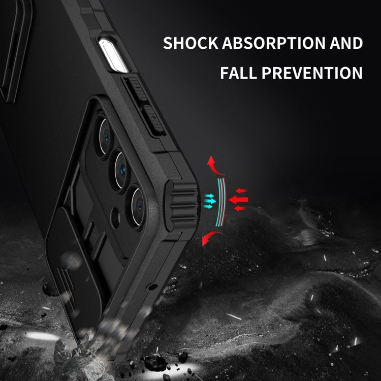 For Samsung Galaxy A55 5G Stereoscopic Holder Sliding Camshield Phone Case