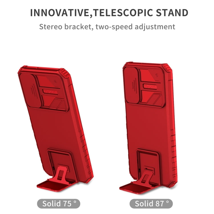 For Samsung Galaxy A55 5G Stereoscopic Holder Sliding Camshield Phone Case