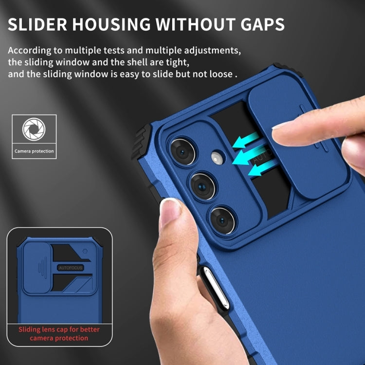 For Samsung Galaxy A55 5G Stereoscopic Holder Sliding Camshield Phone Case