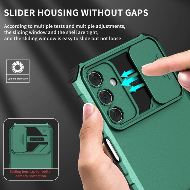 For Samsung Galaxy A55 5G Stereoscopic Holder Sliding Camshield Phone Case