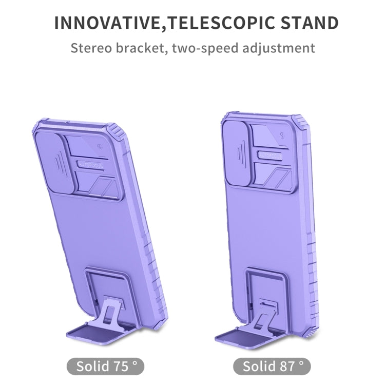 For Samsung Galaxy A55 5G Stereoscopic Holder Sliding Camshield Phone Case