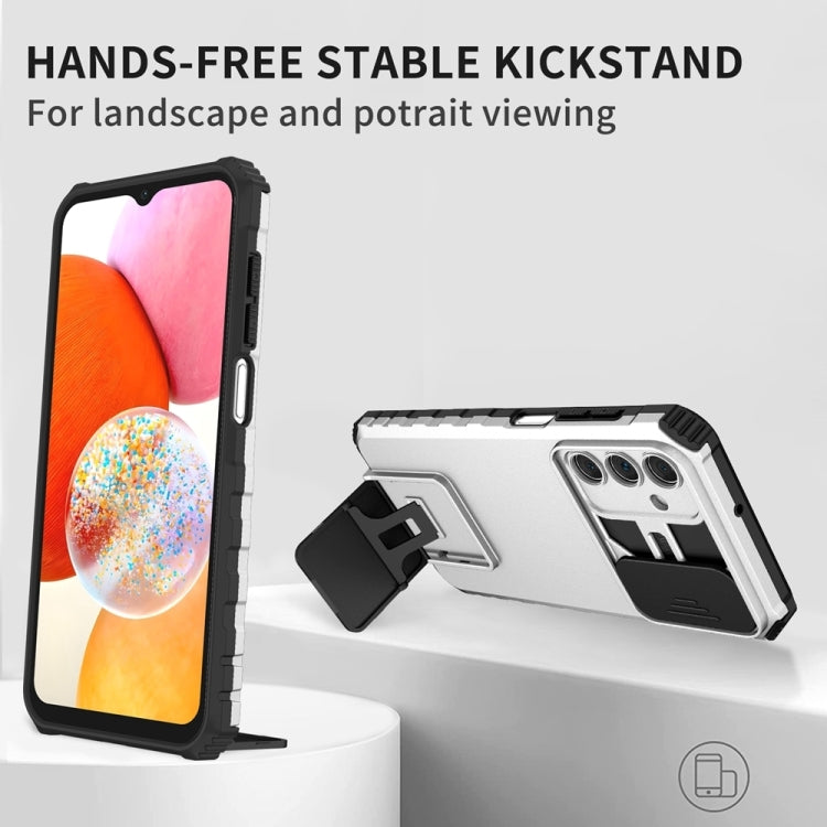 For Samsung Galaxy A25 5G Stereoscopic Holder Sliding Camshield Phone Case